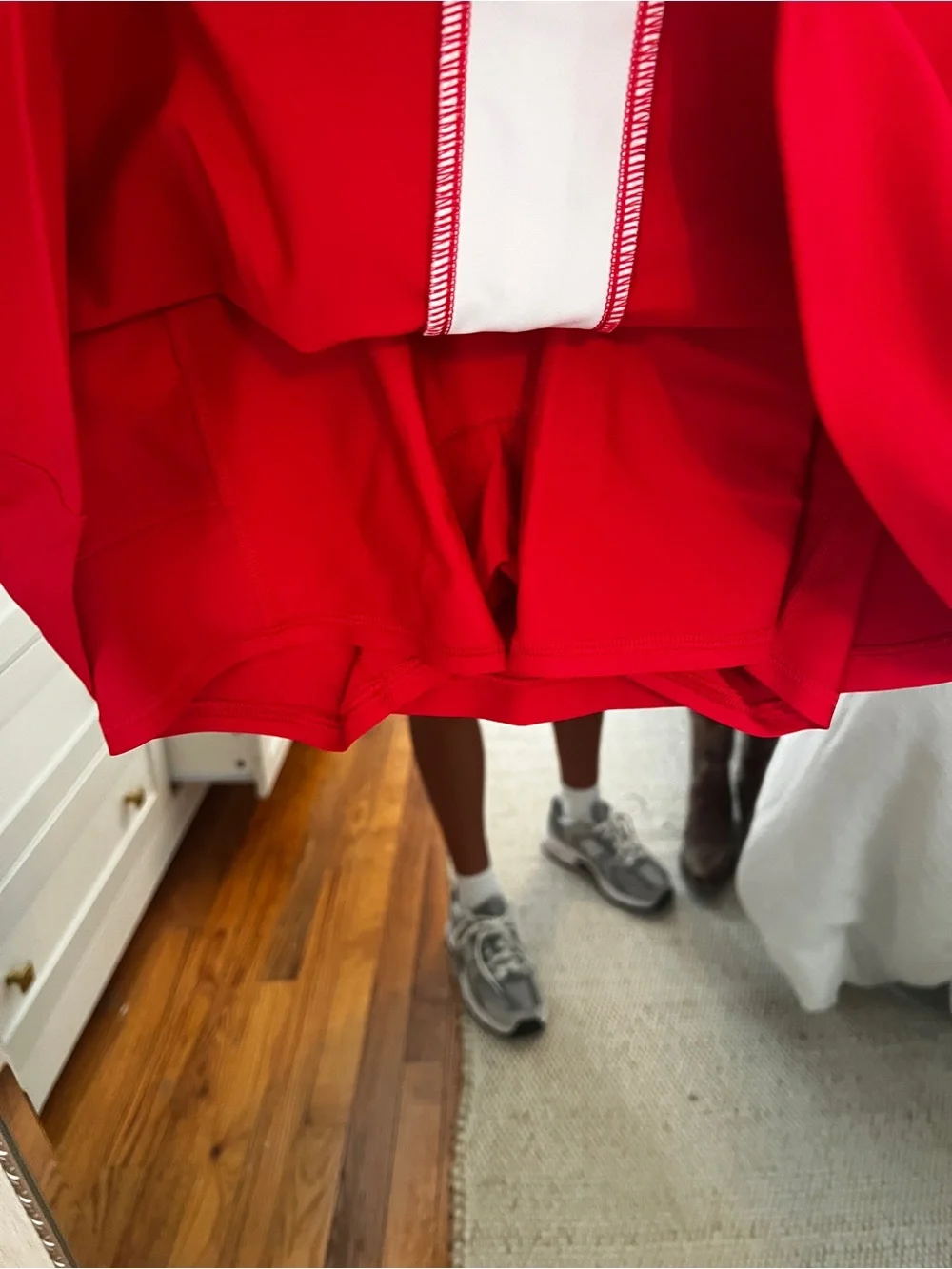 Abercrombie & Fitch Red and White V‑Neck Mini Dress
